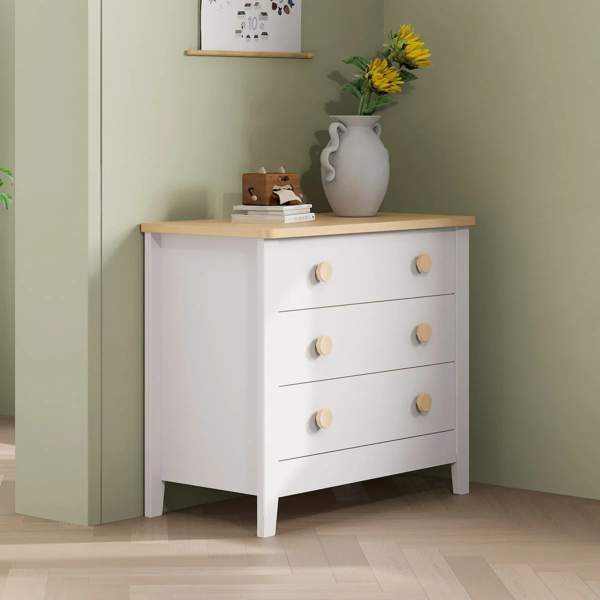 Boori - 3 Drawer Chest_Barley White and Almond